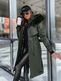 Kurtki Damskie>Dstreet Kurtka zimowa damska parka LUSTER zielona TY3955