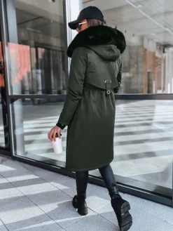 Kurtki Damskie>Dstreet Kurtka zimowa damska parka LUSTER zielona TY3955