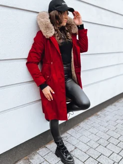 Kurtki Damskie>Dstreet Kurtka zimowa damska parka NADER czerwona TY4032