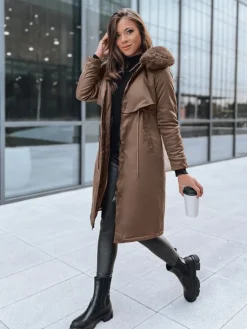 Kurtki Damskie>Dstreet Kurtka zimowa damska parka LUSTER coffee TY3956