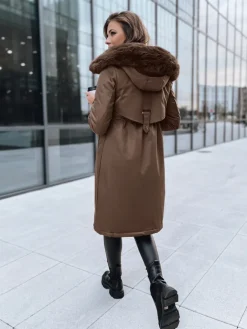 Kurtki Damskie>Dstreet Kurtka zimowa damska parka LUSTER coffee TY3956