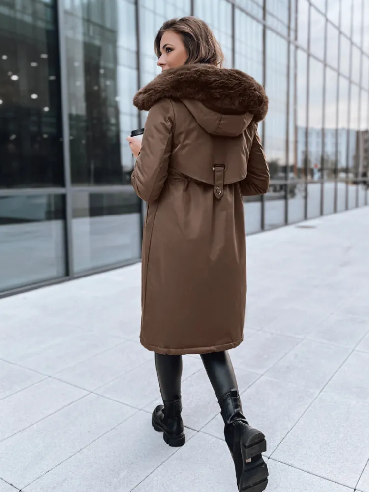 Kurtki Damskie>Dstreet Kurtka zimowa damska parka LUSTER coffee TY3956