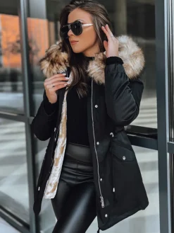 Kurtki Damskie>Dstreet Kurtka zimowa damska parka GARNET czarna TY3947