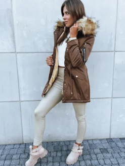 Kurtki Damskie>Dstreet Kurtka zimowa damska parka VIXEN kawowa TY3871