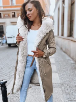 Kurtki Damskie>Dstreet Kurtka zimowa damska parka HARPERSOFT beżowa TY3687