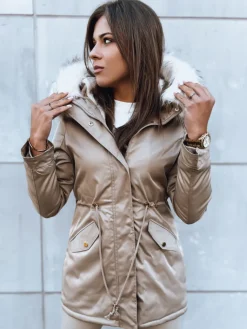 Kurtki Damskie>Dstreet Kurtka zimowa damska parka VIXEN beżowa TY3873
