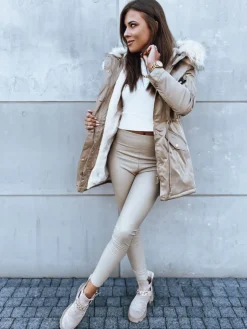 Kurtki Damskie>Dstreet Kurtka zimowa damska parka VIXEN beżowa TY3873