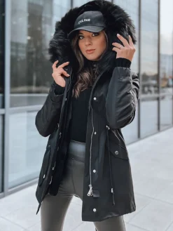 Kurtki Damskie>Dstreet Kurtka zimowa damska parka GARNET czarna TY3957