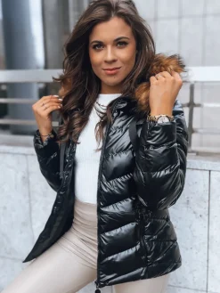 Kurtki Damskie>Dstreet Kurtka zimowa damska pikowana z kapturem MIRIAL czarna TY3769