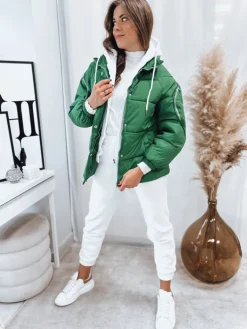 Kurtki Damskie>Dstreet Kurtka zimowa damska pikowana SPACE zielona TY4069