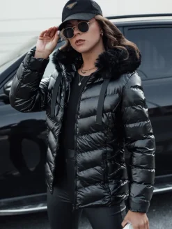 Kurtki Damskie>Dstreet Kurtka zimowa damska pikowana z kapturem MIRIAL czarna TY4574