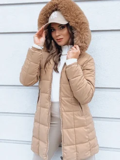 Kurtki Damskie>Dstreet Kurtka zimowa damska pikowana LELISIA beżowa TY4023