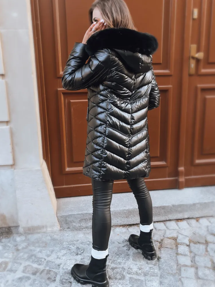 Kurtki Damskie>Dstreet Kurtka zimowa damska pikowana z kapturem RAINBOR czarna TY3732