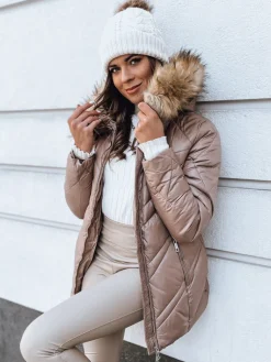 Kurtki Damskie>Dstreet Kurtka zimowa damska pikowana SOLARIS cappuccino TY4010