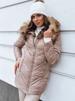 Kurtki Damskie>Dstreet Kurtka zimowa damska pikowana SOLARIS cappuccino TY4010