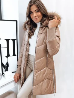 Kurtki Damskie>Dstreet Kurtka zimowa damska pikowana LAGOON kamelowa TY4057