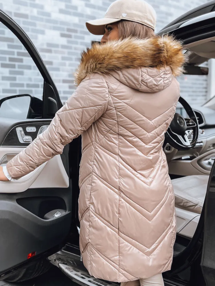 Kurtki Damskie>Dstreet Kurtka zimowa damska pikowana VEIL kamelowa TY4013