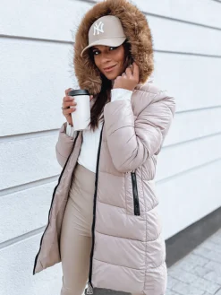 Kurtki Damskie>Dstreet Kurtka zimowa damska pikowana MICO kamelowa TY3963