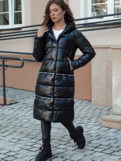 Kurtki Damskie>Dstreet Kurtka zimowa damska pikowana z kapturem SHANEE PREMIUM czarna TY4537