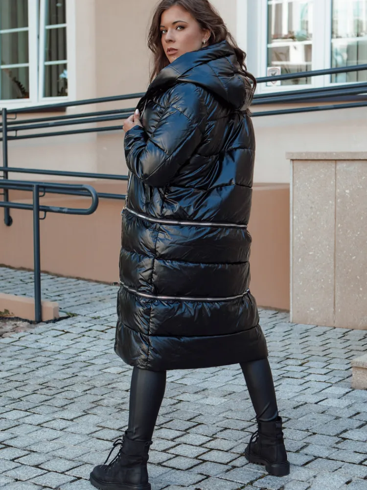Kurtki Damskie>Dstreet Kurtka zimowa damska pikowana z kapturem SHANEE PREMIUM czarna TY4537