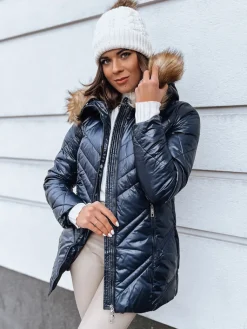 Kurtki Damskie>Dstreet Kurtka zimowa damska pikowana SOLARIS granatowa TY4009