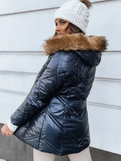 Kurtki Damskie>Dstreet Kurtka zimowa damska pikowana SOLARIS granatowa TY4009