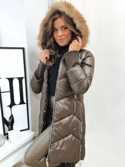 Kurtki Damskie>Dstreet Kurtka zimowa damska pikowana LAGOON mokka TY4059