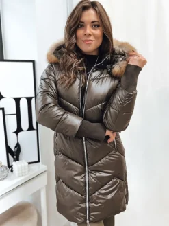 Kurtki Damskie>Dstreet Kurtka zimowa damska pikowana LAGOON mokka TY4059