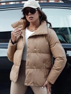 Kurtki Damskie>Dstreet Kurtka zimowa damska pikowana LARO beżowa TY4582