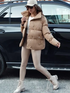 Kurtki Damskie>Dstreet Kurtka zimowa damska pikowana LARO beżowa TY4582