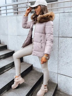 Kurtki Damskie>Dstreet Kurtka zimowa damska pikowana AMBER DAWN beżowa TY3809