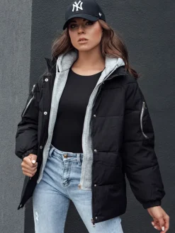 Kurtki Damskie>Dstreet Kurtka zimowa damska pikowana SPACE czarna TY4485