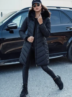 Kurtki Damskie>Dstreet Kurtka zimowa damska pikowana MODLOVA z kapturem czarna TY4570