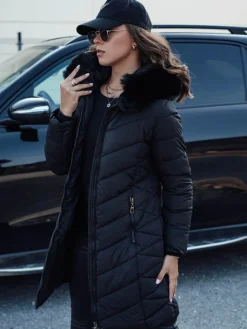 Kurtki Damskie>Dstreet Kurtka zimowa damska pikowana MODLOVA z kapturem czarna TY4570