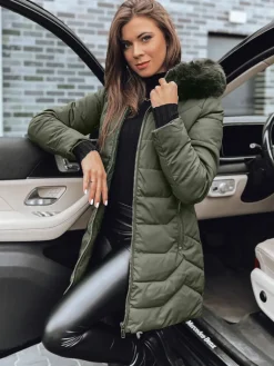 Kurtki Damskie>Dstreet Kurtka zimowa damska pikowana CAPELLA zielona TY4021