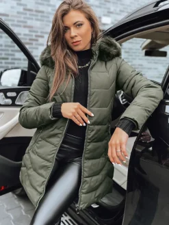 Kurtki Damskie>Dstreet Kurtka zimowa damska pikowana CAPELLA zielona TY4021