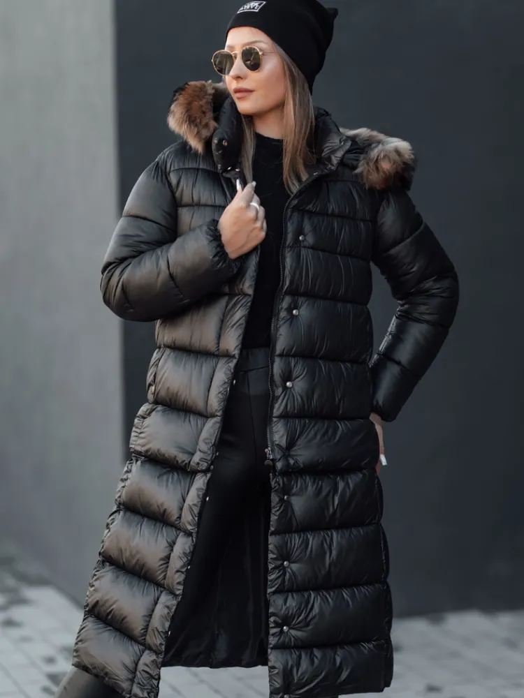 Kurtki Damskie>Dstreet Kurtka zimowa damska pikowana z kapturem CROMBILA czarna TY4100