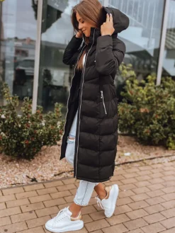 Kurtki Damskie>Dstreet Kurtka zimowa damska pikowana z kapturem MENSI czarna TY3093