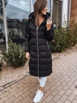 Kurtki Damskie>Dstreet Kurtka zimowa damska pikowana z kapturem MENSI czarna TY3093