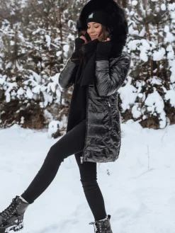 Kurtki Damskie>Dstreet Kurtka zimowa damska pikowana SHINE czarna TY4054z