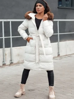 Kurtki Damskie>Dstreet Kurtka zimowa damska pikowana z futerkiem STYLEBELLA biała TY4610