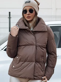 Kurtki Damskie>Dstreet Kurtka zimowa damska pikowana LARO damska kamelowa TY4728