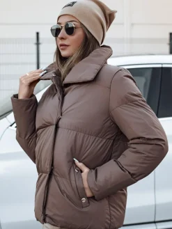 Kurtki Damskie>Dstreet Kurtka zimowa damska pikowana LARO damska kamelowa TY4728