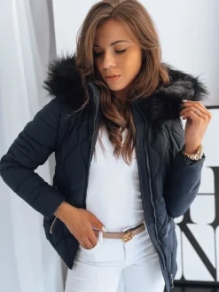 Kurtki Damskie>Dstreet Kurtka zimowa damska PUFFER granatowa TY3680