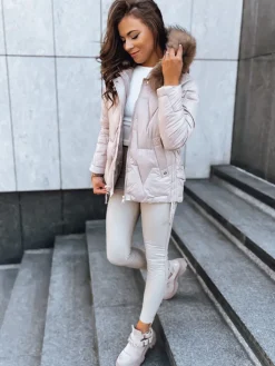 Kurtki Damskie>Dstreet Kurtka zimowa damska SNOW beżowa TY3817