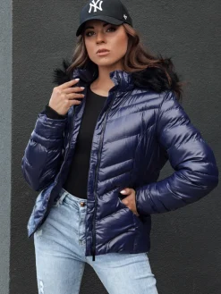 Kurtki Damskie>Dstreet Kurtka zimowa damska z kapturem CRUNKIES granatowa TY4491