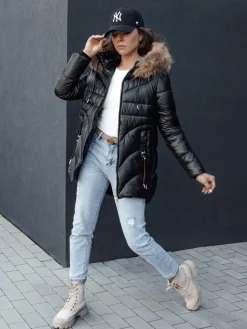 Kurtki Damskie>Dstreet Kurtka zimowa damska z kapturem WINTERCHIC czarna TY4455