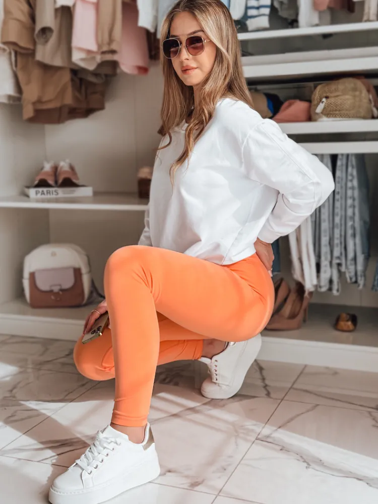 Spodnie Damskie>Dstreet Legginsy damskie z efektem push-up DIMODOI pomarańczowe UY2335