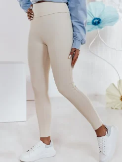 Spodnie Damskie>Dstreet Legginsy damskie z wysokim stanem SOFLEGG beżowe UY2511