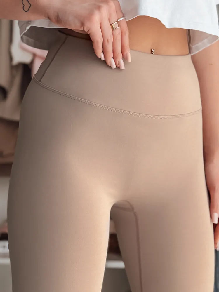 Spodnie Damskie>Dstreet Legginsy damskie z wysokim stanem ACTIVIS morelowe UY2599